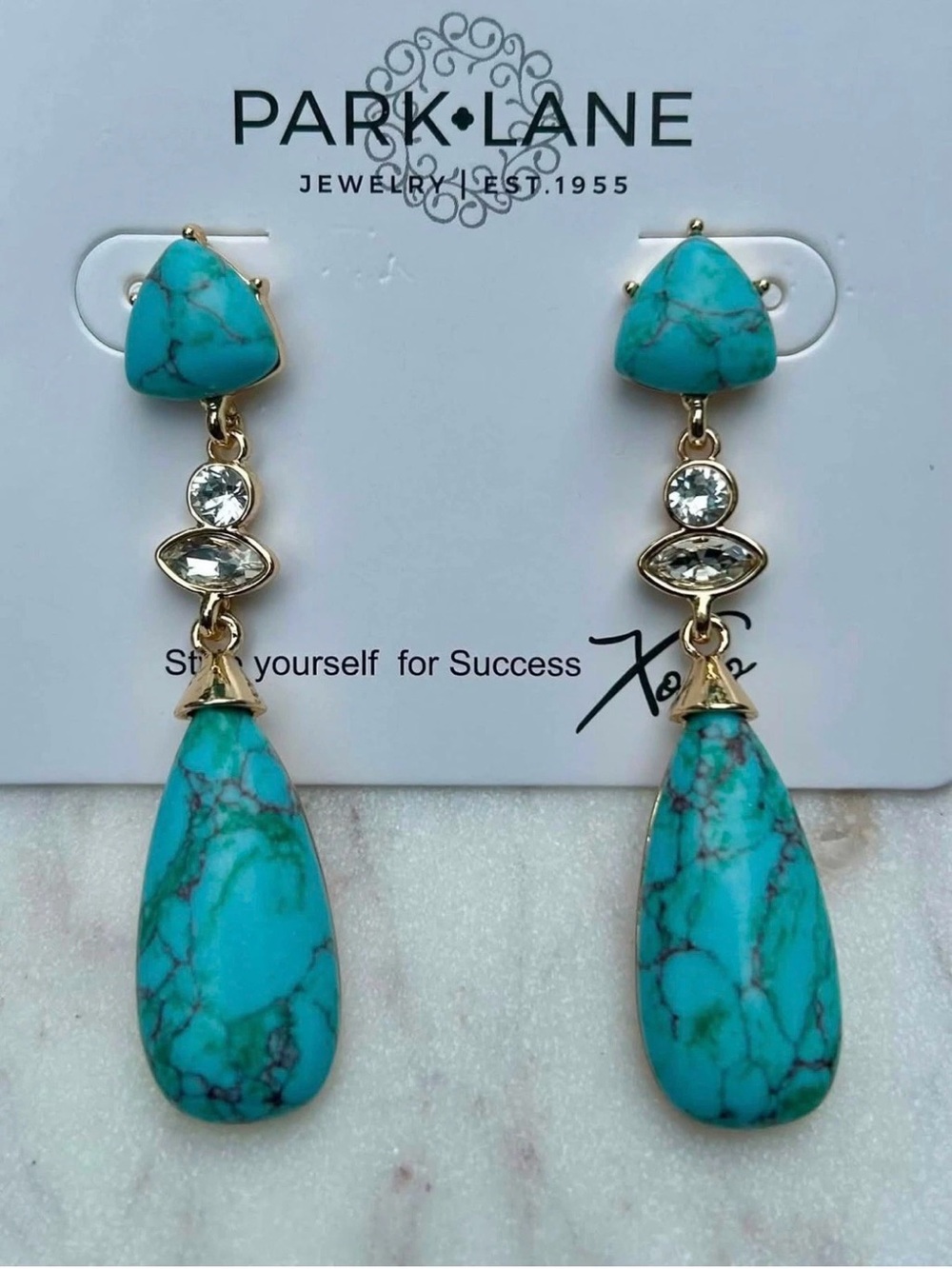 Park Lane Rodeo Turquoise Teardrop Drop Earrings Western Luxe